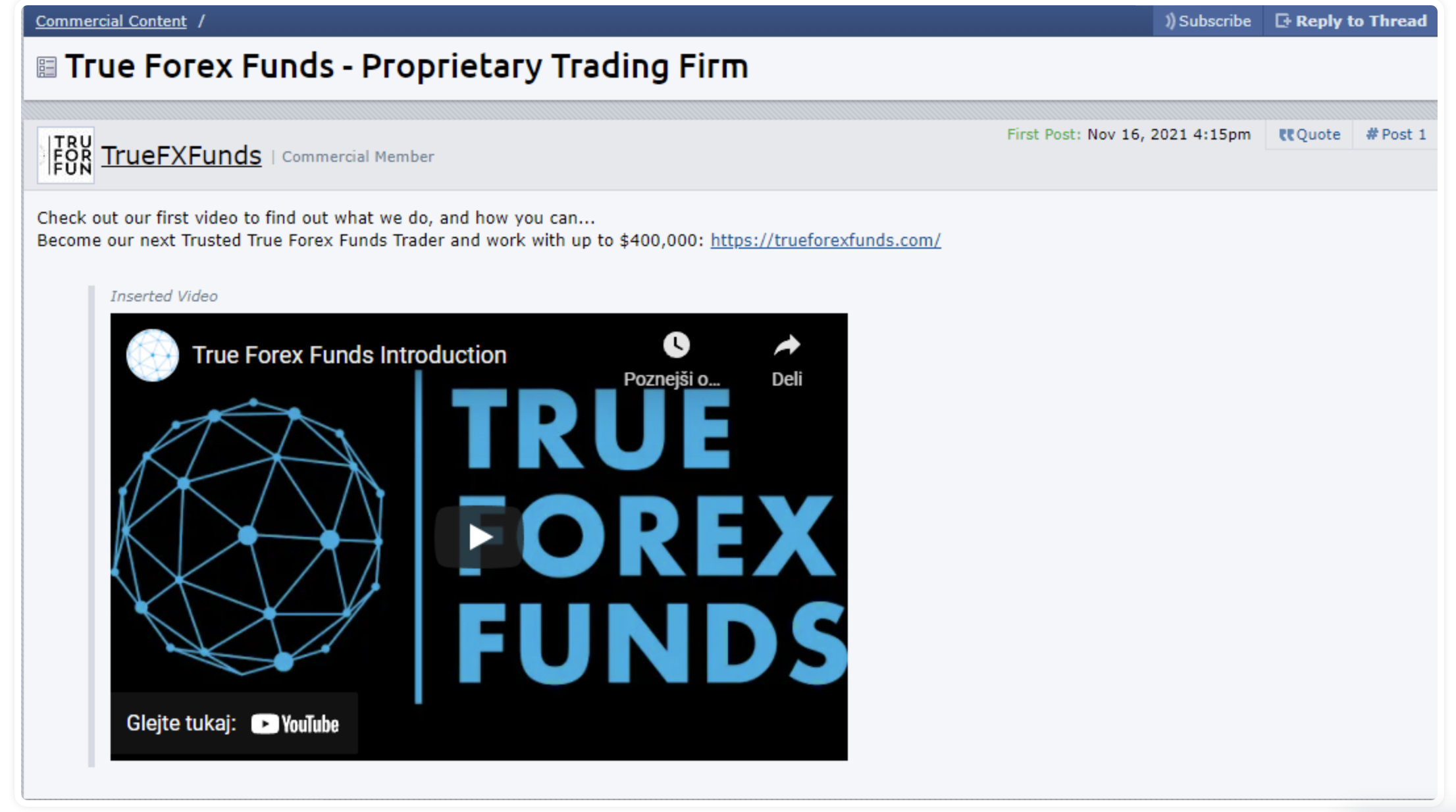 16True Forex Funds