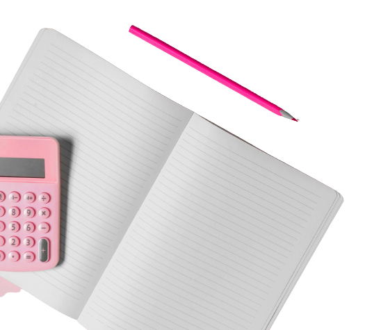 desk minimal blank notebook pink calculator removebg preview