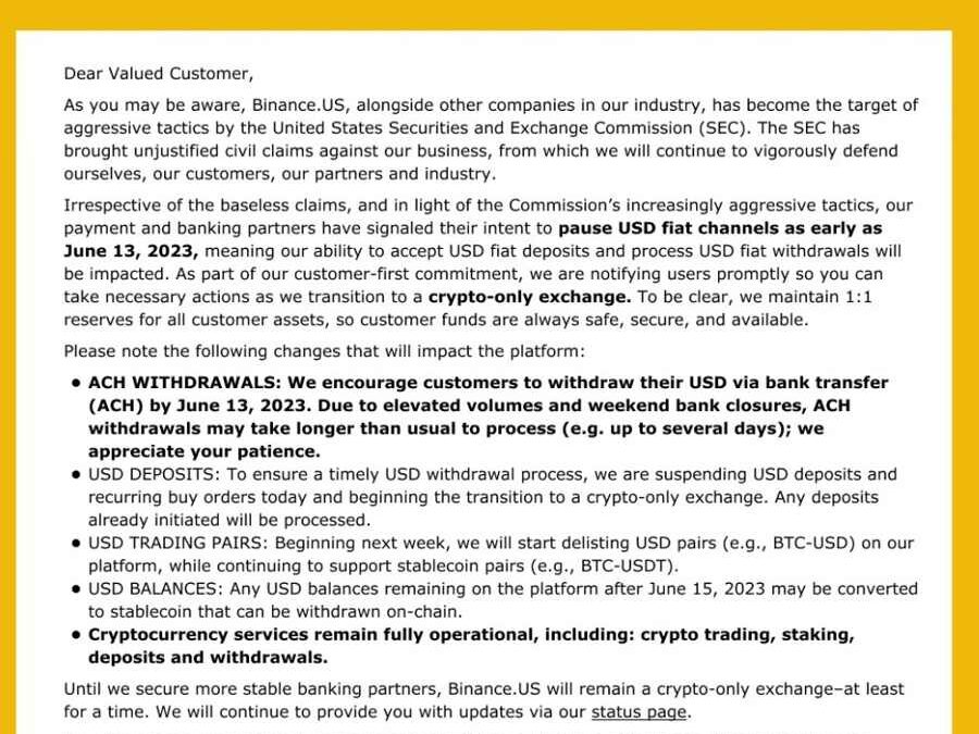 binance usd deposits pause