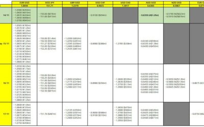 FX option expiries for 14 November 10am New York cut
