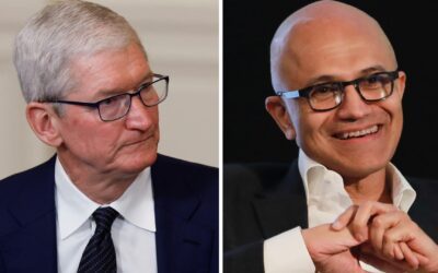 Microsoft briefly tops Apple as most valuable public company