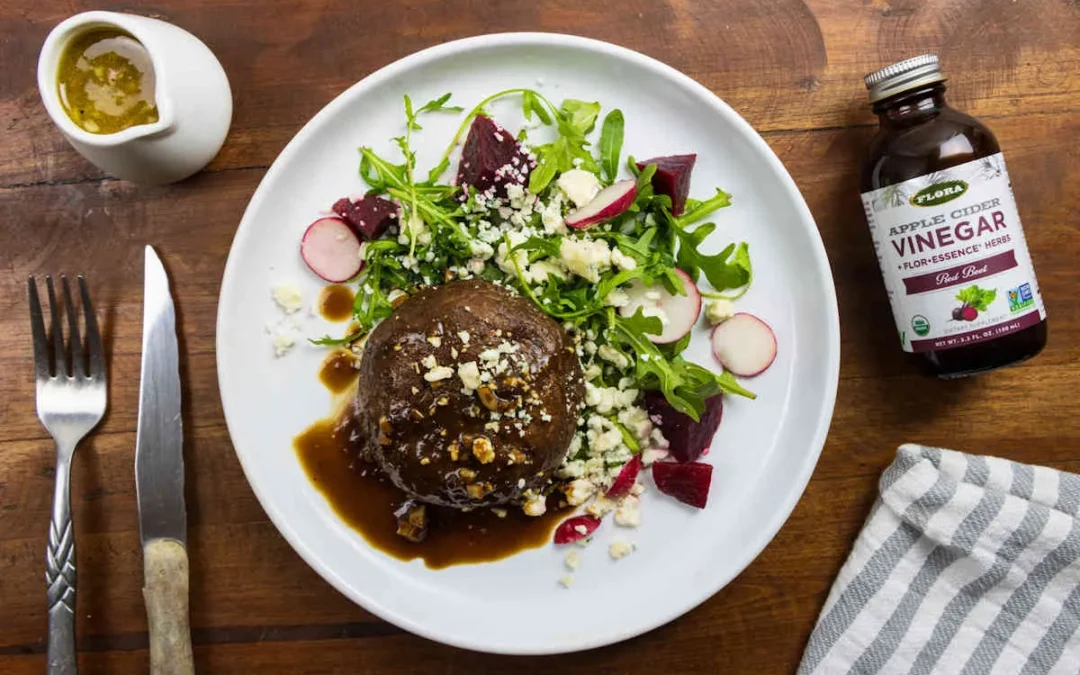 Portobello Mushroom Steaks with Red Beet Vinaigrette