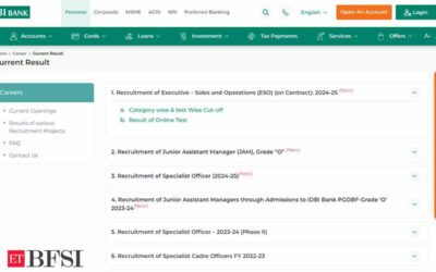 IDBI Bank Announces Results for Executive Post Exam 2024, Cut-off Marks Revealed; Direct Link, ET BFSI
