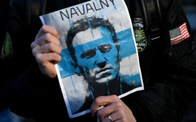 More than 400 detained in Russia at events in memory of Navalny, rights group says