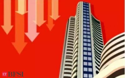 RIL, financials weigh on shares amid spike in volatility; Sensex closes 354 points lower, ET BFSI