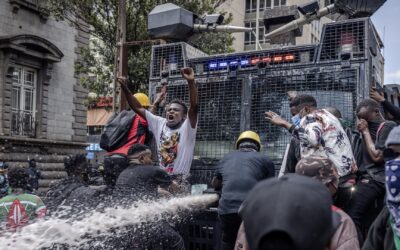 Pictures show police clashing with protesters