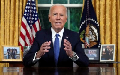 Biden explains election exit, touts Harris over Trump