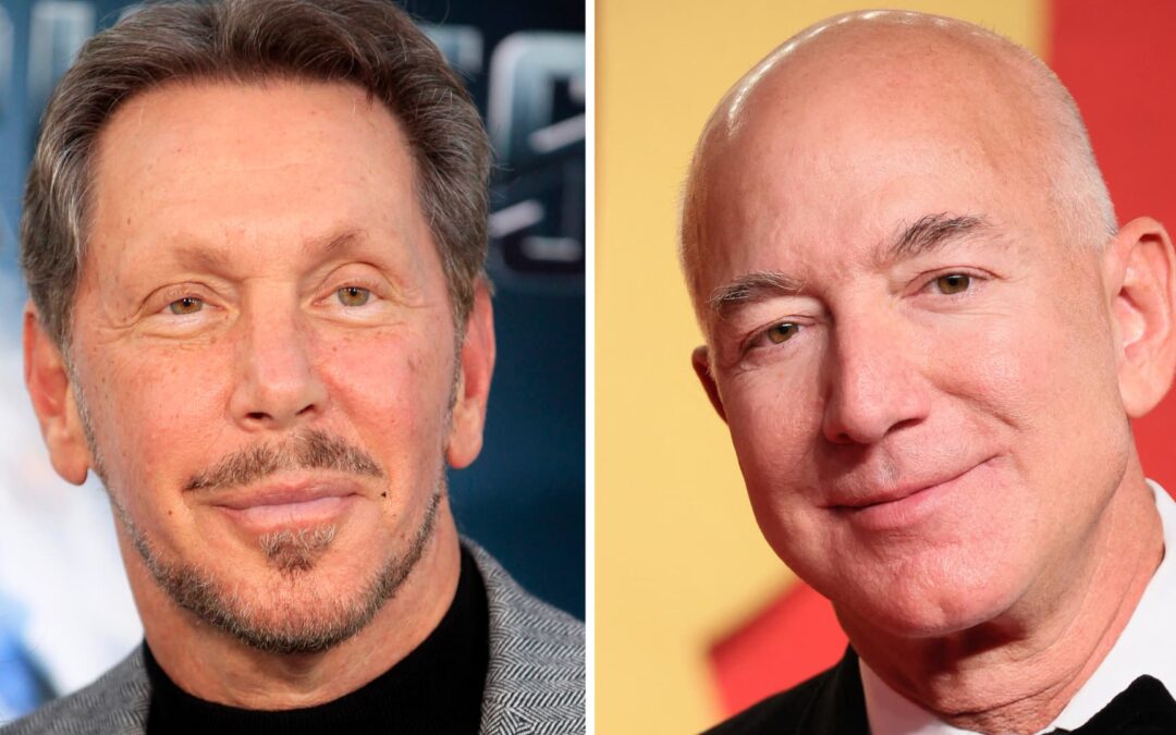 Larry Ellison briefly passes Jeff Bezos as world’s second richest man