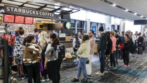 Can Starbucks fix long lines at its airport cafes