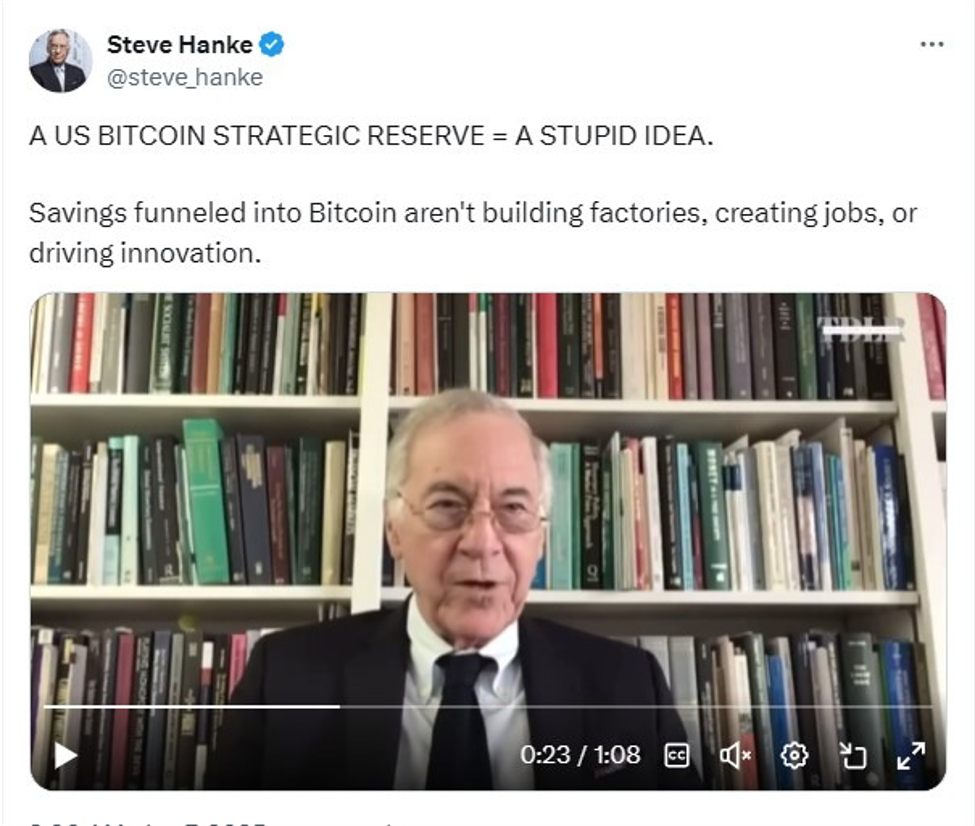 Johns Hopkins professor says a US Bitcoin reserve quotA