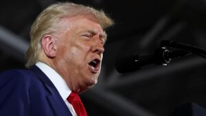 Trump blames Biden for GDP dip defends tariffs says BE