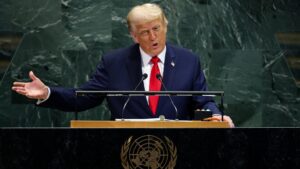 Trump claims UN sabotage with escalator teleprompter