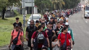 Hundreds of migrants mount protest in southern Mexico in bid